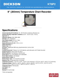 Thumbnail of document Data Sheet - KT8 8 in Temperature Chart Recorder